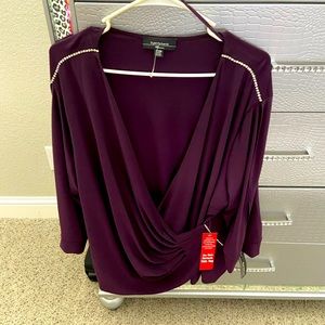 Beautiful purple blouse in 3 XL with bling